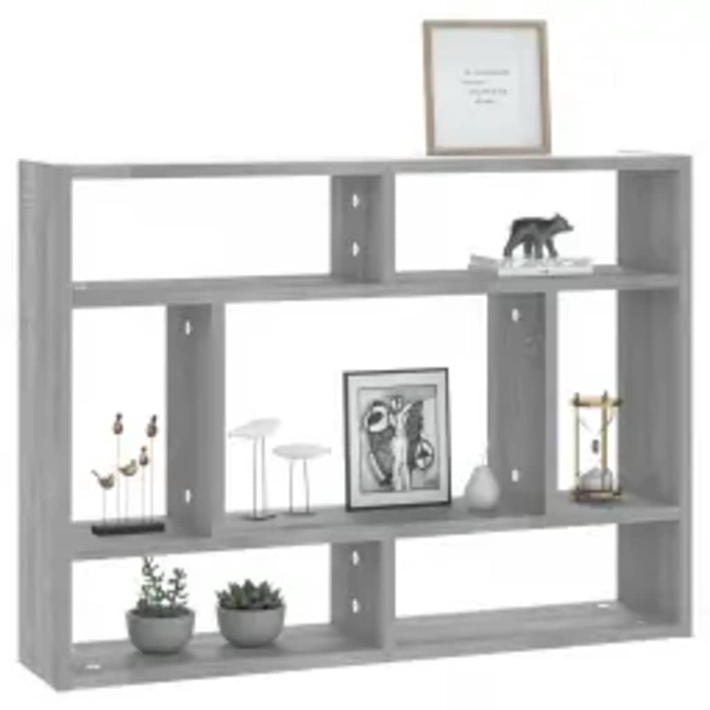 vidaXL Wandregal Grau Sonoma 75x16x55 cm Holzwerkstoff