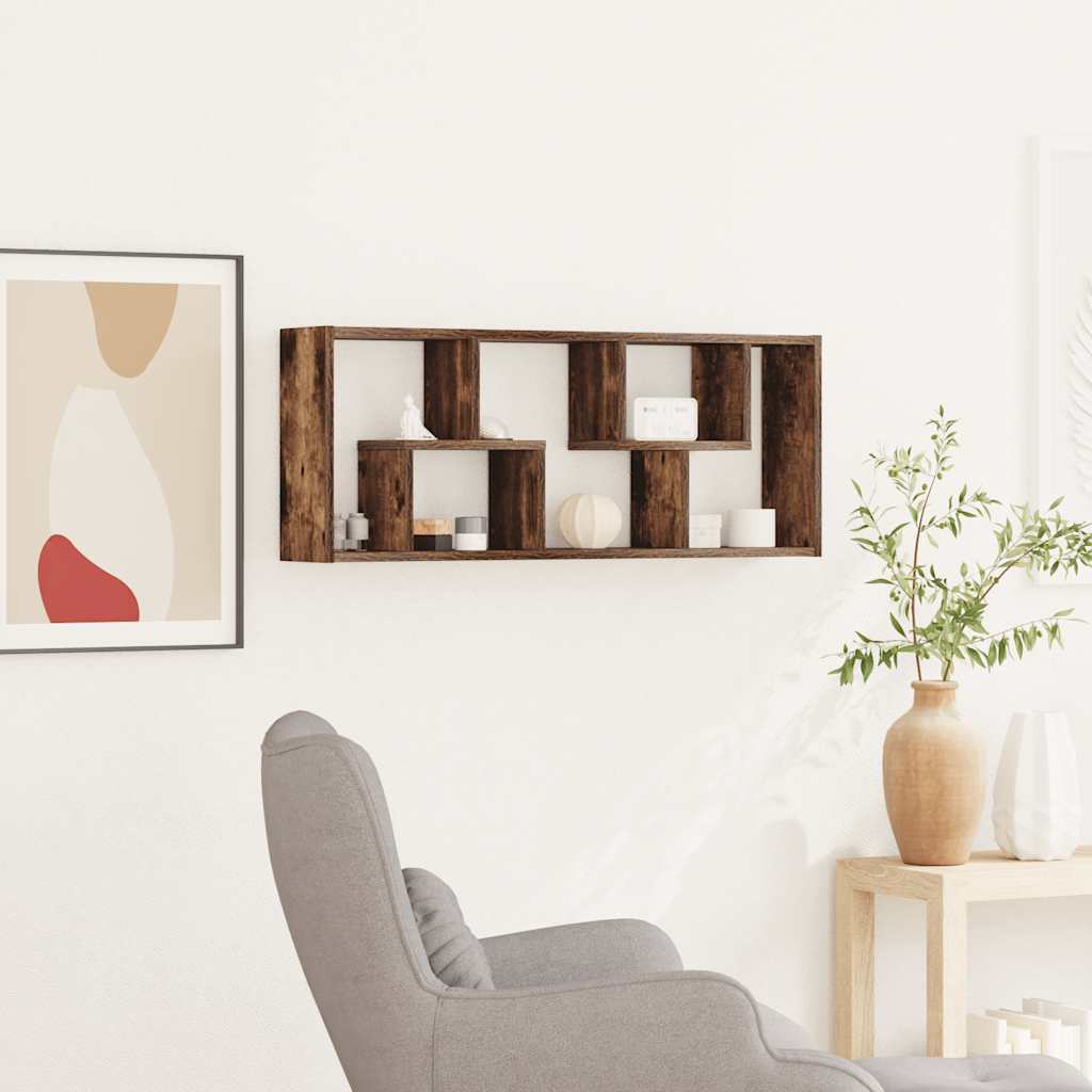 vidaXL Wandregal Räuchereiche 36x16x90 cm Holzwerkstoff