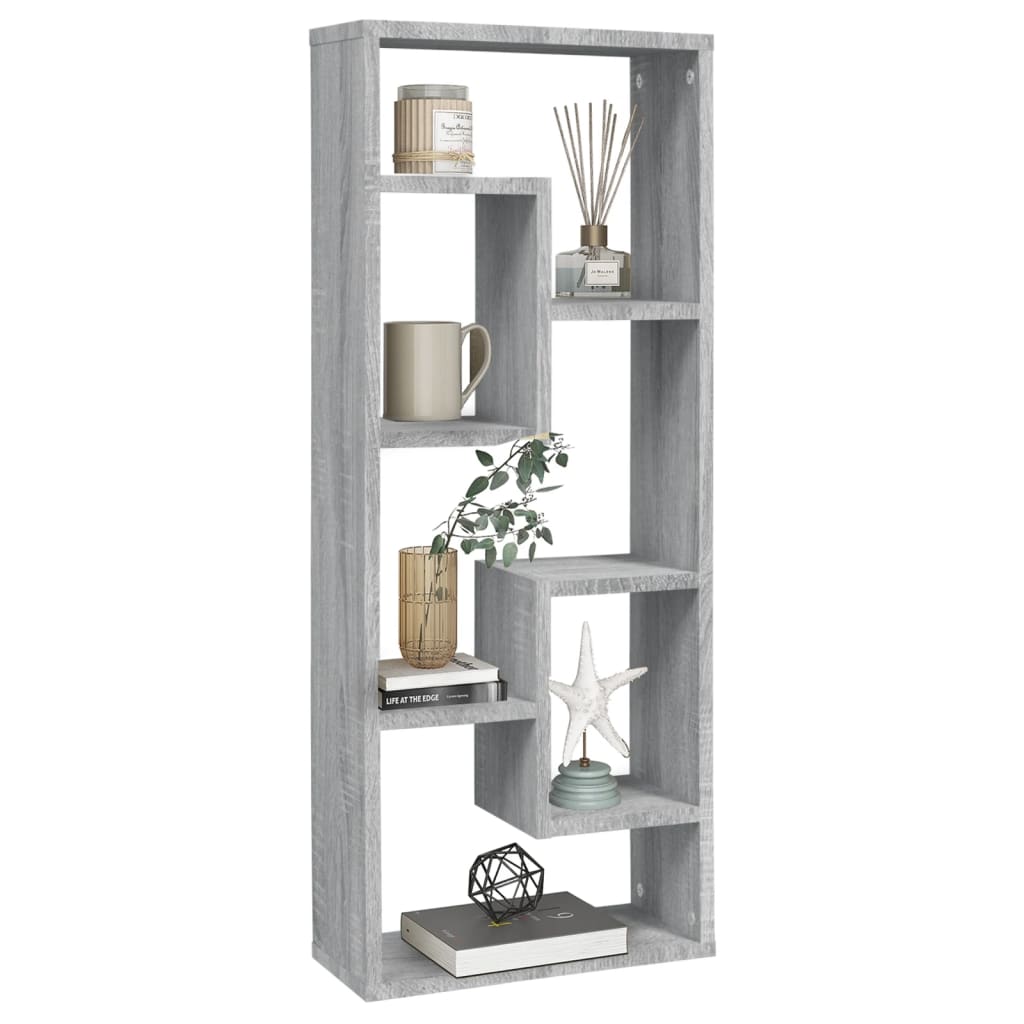 vidaXL Wandregal Grau Sonoma 36x16x90 cm Holzwerkstoff