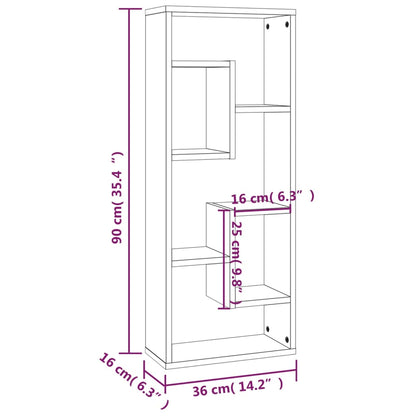 vidaXL Wandregal Grau Sonoma 36x16x90 cm Holzwerkstoff