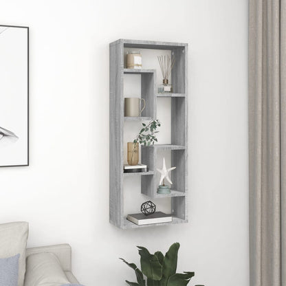 vidaXL Wandregal Grau Sonoma 36x16x90 cm Holzwerkstoff