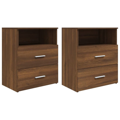 vidaXL Nachttische 2 Stk. Braun Eichen-Optik 50x32x60 cm