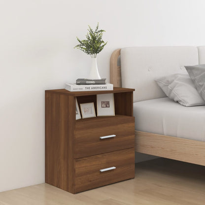 vidaXL Nachttische 2 Stk. Braun Eichen-Optik 50x32x60 cm