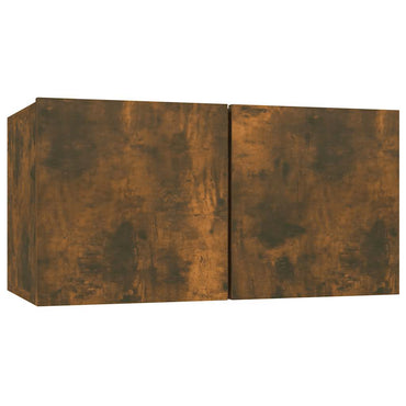 vidaXL Meuble TV mural chêne fumé 60x30x30 cm bois d'ingénierie