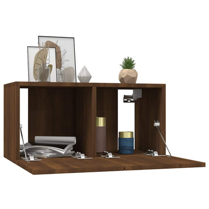 vidaXL Meuble TV mural chêne marron 60x30x30 cm en bois d'ingénierie