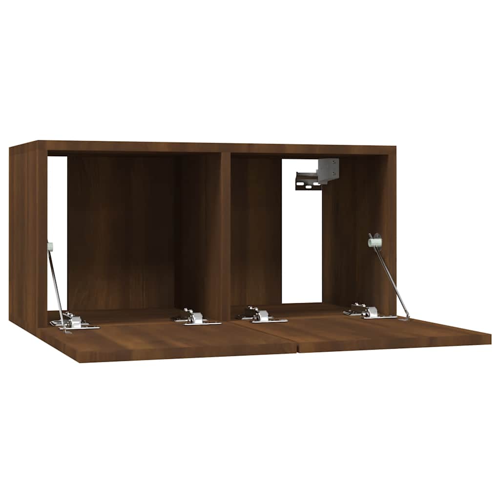 vidaXL Meuble TV mural chêne marron 60x30x30 cm en bois d'ingénierie