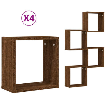 vidaXL Würfelregale 4 Stk. Braune 30x15x30 cm