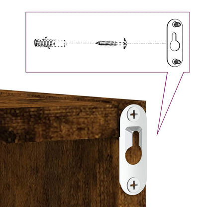 Wandregale mit Regal 4 pcs Geräucherte Eiche 26 x 15 x 26 cm