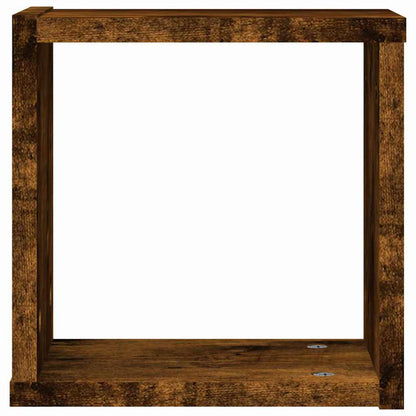 Wandregale mit Regal 4 pcs Geräucherte Eiche 26 x 15 x 26 cm