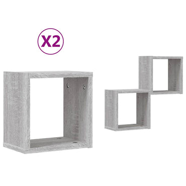 vidaXL Wandregale 2 pcs Graues Sonoma 26 x 15 x 26 cm Holzwerkstoff