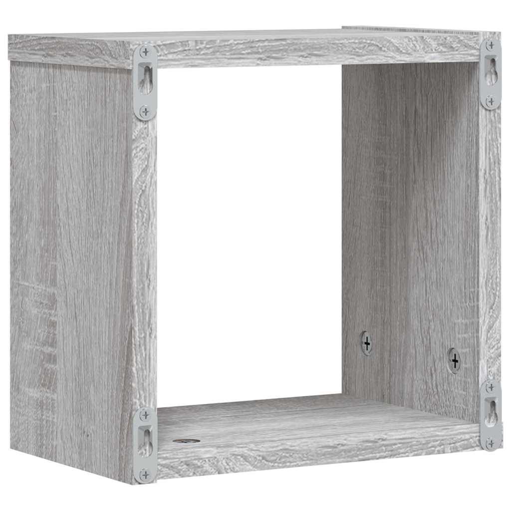 vidaXL Wandregale 4 pcs Graues Sonoma 26 x 15 x 26 cm Holzwerkstoff