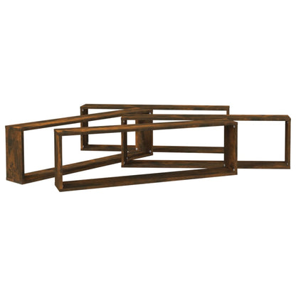 vidaXL Étagères murales 4 pcs Chêne fumé 100x15x30 cm Bois d'ingénierie