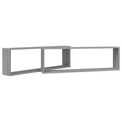 vidaXL Wandregale 2 Stk. Grau Sonoma 100x15x30 cm Holzwerkstoff