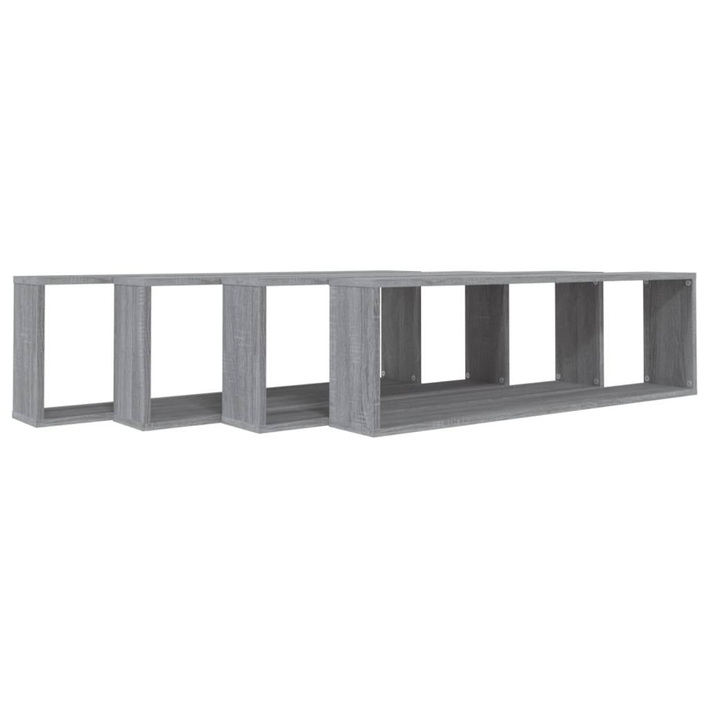 vidaXL Étagères murales 4 pcs Gris Sonoma 100x15x30 cm Bois d'ingénierie