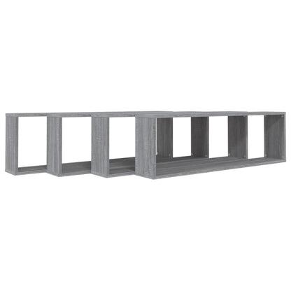 vidaXL Étagères murales 4 pcs Gris Sonoma 100x15x30 cm Bois d'ingénierie
