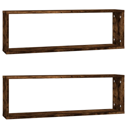 vidaXL Wandregale 2 Stk. Räuchereiche 80x15x26,5 cm Holzwerkstoff