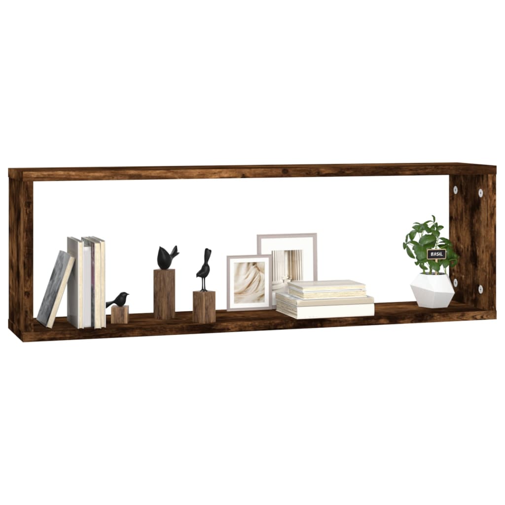 vidaXL Wandregale 2 Stk. Räuchereiche 80x15x26,5 cm Holzwerkstoff