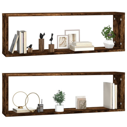 vidaXL Wandregale 2 Stk. Räuchereiche 80x15x26,5 cm Holzwerkstoff