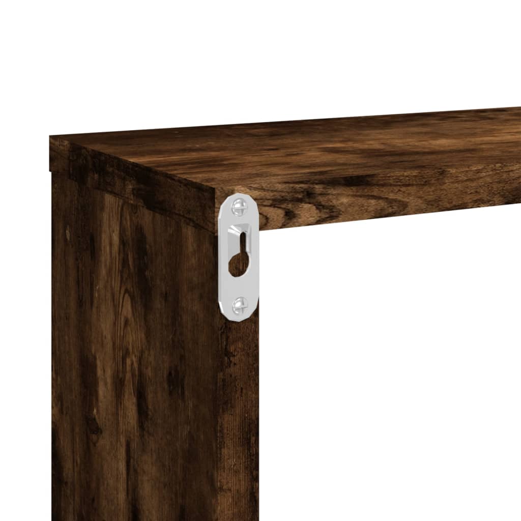 vidaXL Wandregale 2 Stk. Räuchereiche 80x15x26,5 cm Holzwerkstoff