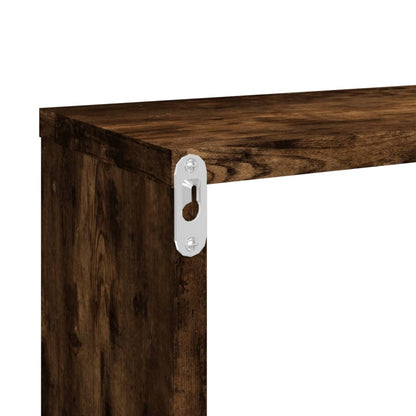 vidaXL Étagères murales 4 pcs Chêne fumé 80x15x26,5 cm Bois d'ingénierie