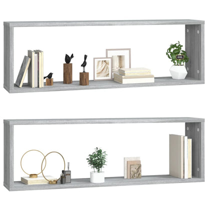 vidaXL Étagères murales 2 pcs Gris Sonoma 80x15x26,5 cm Bois d'ingénierie