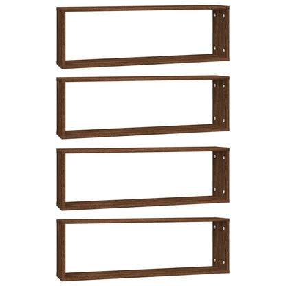 vidaXL Étagères murales 4 pcs Aspect chêne marron 80x15x26,5 cm Bois d'ingénierie