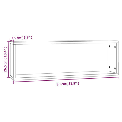 vidaXL Étagères murales 4 pcs Aspect chêne marron 80x15x26,5 cm Bois d'ingénierie