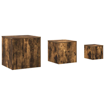 vidaXL Tables d'appoint 3 pcs Chêne fumé Bois d'ingénierie