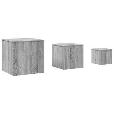 vidaXL Tables d'appoint 3 pcs Gris Sonoma Aggloméré