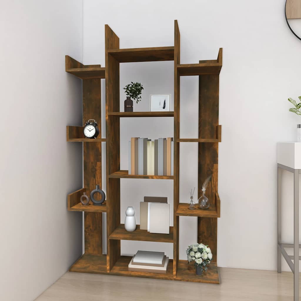 vidaXL Bücherregal Räuchereiche 86x25,5x140 cm Holzwerkstoff