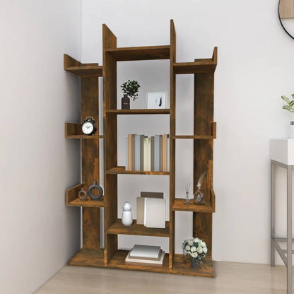 vidaXL Bücherregal Räuchereiche 86x25,5x140 cm Holzwerkstoff
