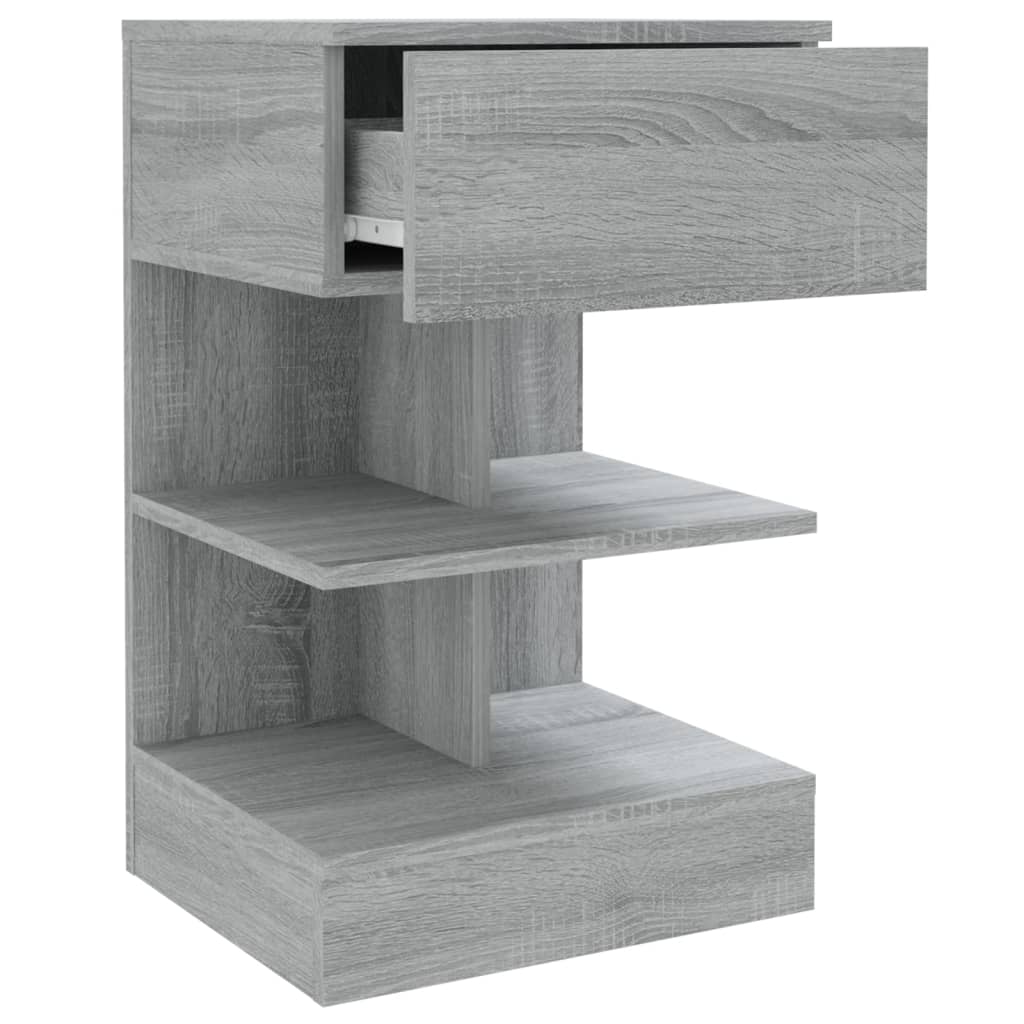 vidaXL Nachttische 2 Stk. Grau Sonoma 40x35x65 cm Holzwerkstoff