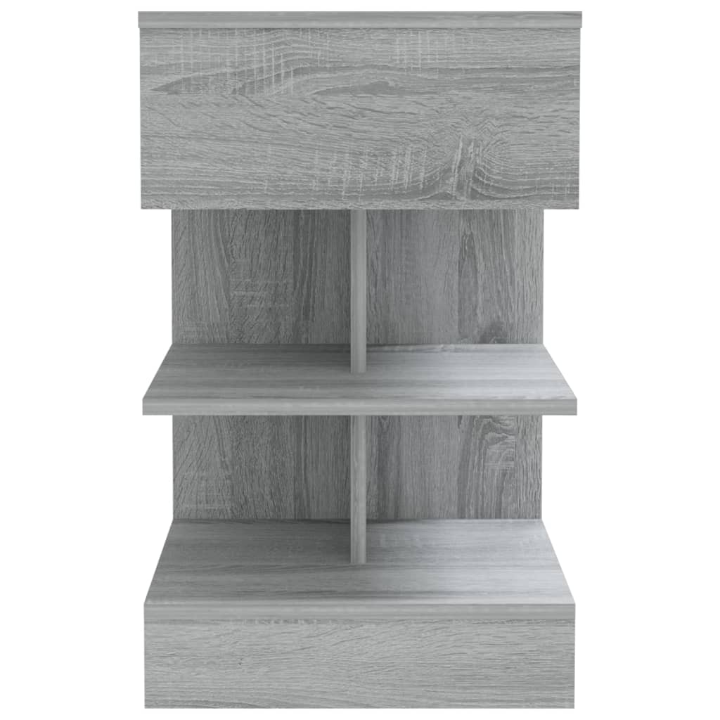 vidaXL Nachttische 2 Stk. Grau Sonoma 40x35x65 cm Holzwerkstoff