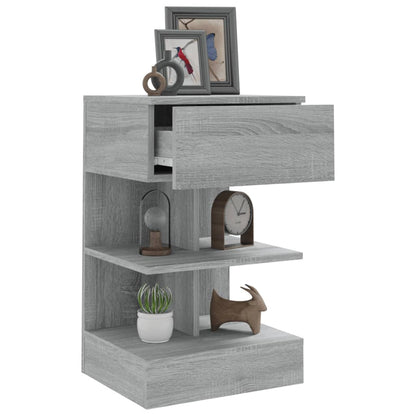 vidaXL Nachttische 2 Stk. Grau Sonoma 40x35x65 cm Holzwerkstoff