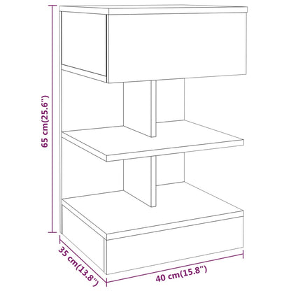 vidaXL Nachttische 2 Stk. Grau Sonoma 40x35x65 cm Holzwerkstoff