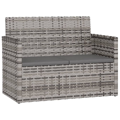 vidaXL 4-tlg. Garten-Lounge-Set mit Kissen Poly Rattan Grau