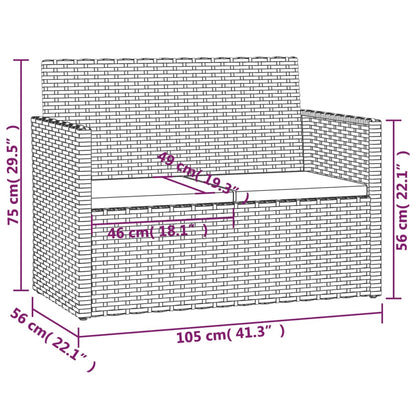 vidaXL 4-tlg. Garten-Lounge-Set mit Kissen Poly Rattan Grau