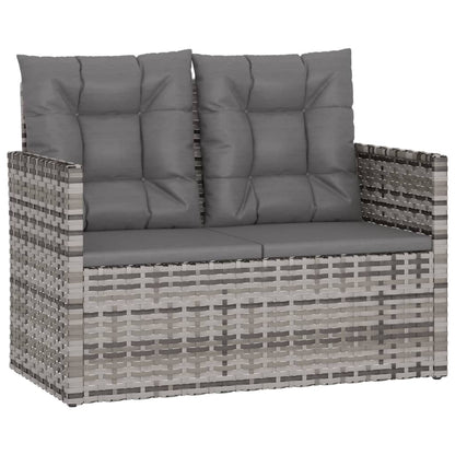 vidaXL 4-tlg. Garten-Lounge-Set mit Kissen Poly Rattan Grau