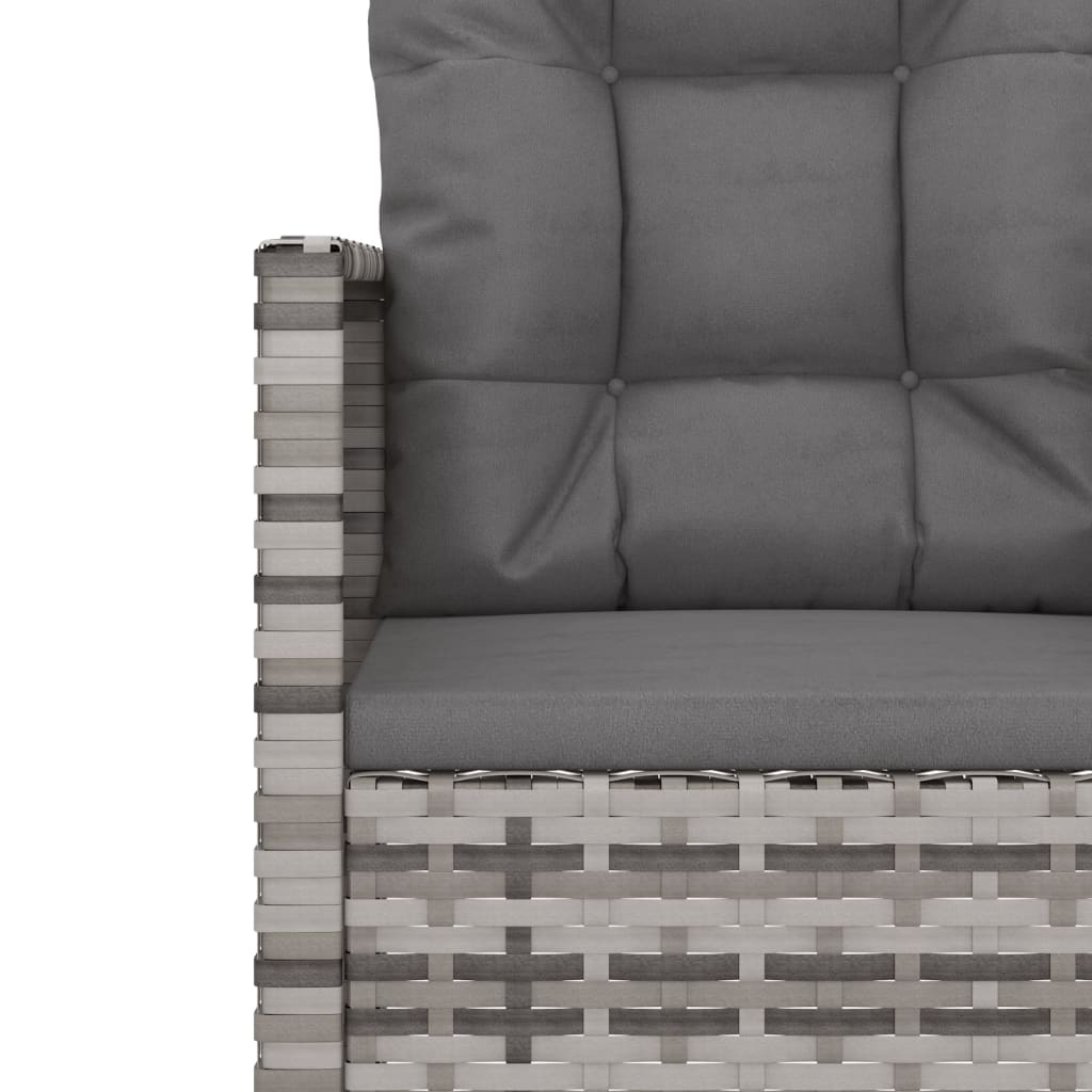 vidaXL 4-tlg. Garten-Lounge-Set mit Kissen Poly Rattan Grau