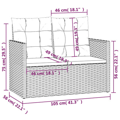 vidaXL 4-tlg. Garten-Lounge-Set mit Kissen Poly Rattan Grau