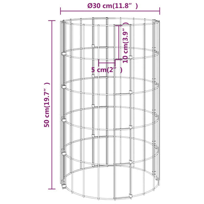 vidaXL Colonne de gabion Ronde Acier galvanisé Ø30x50 cm