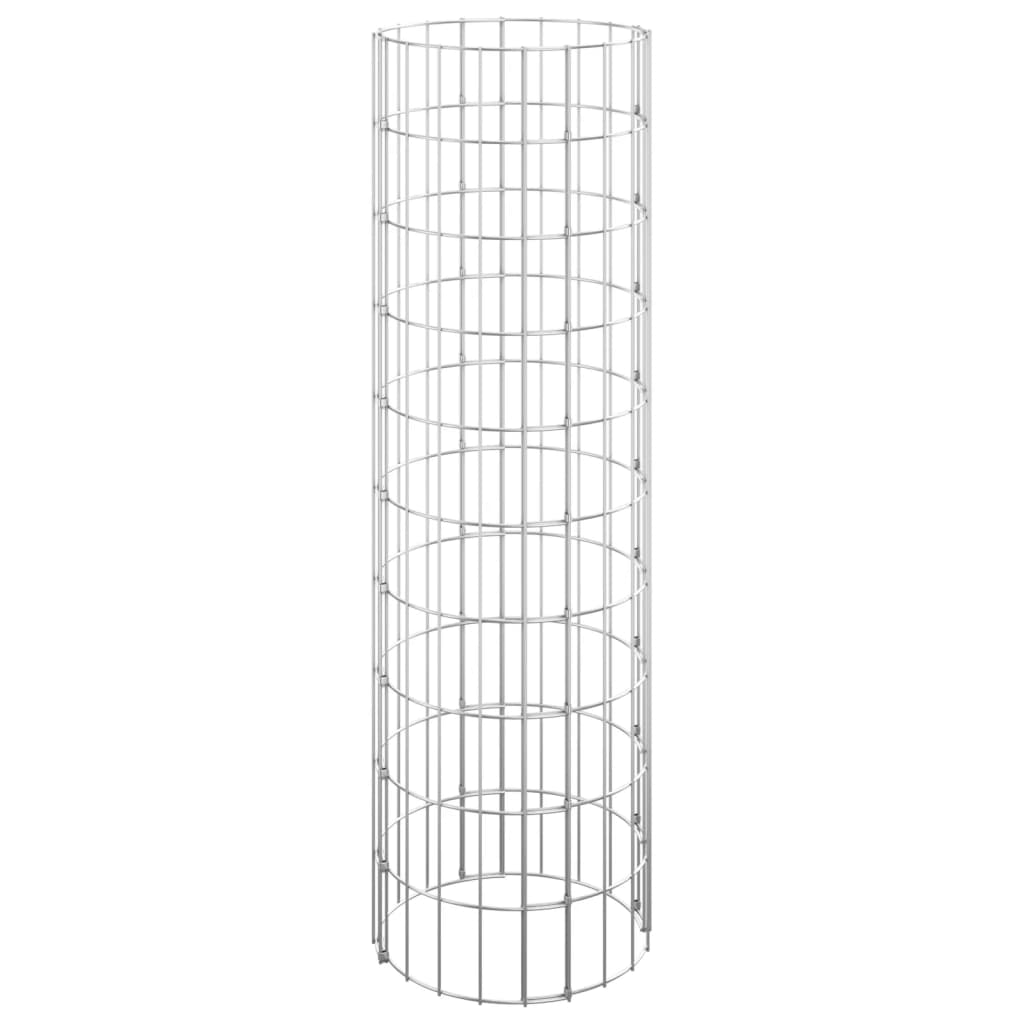 vidaXL Colonne de gabions ronde en acier galvanisé Ø30x100 cm