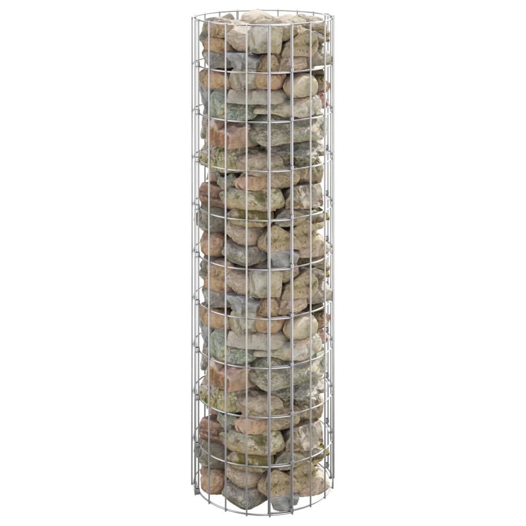 vidaXL Colonne de gabions ronde en acier galvanisé Ø30x100 cm