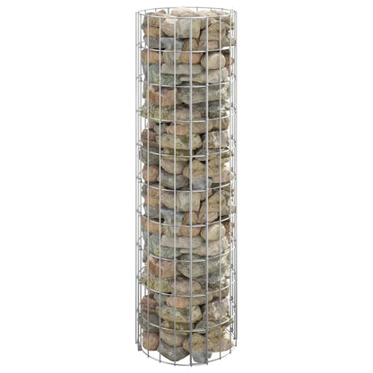 vidaXL Colonne de gabions ronde en acier galvanisé Ø30x100 cm