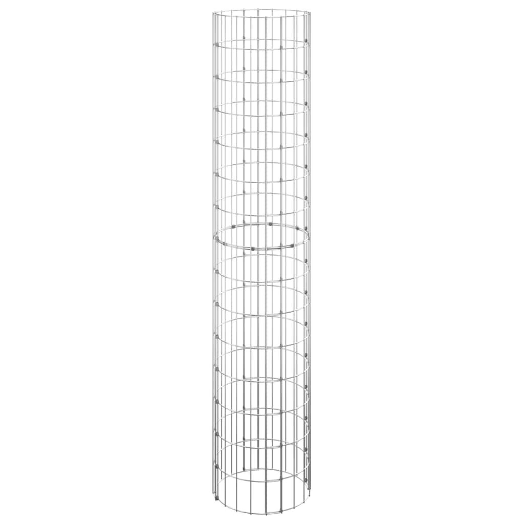 vidaXL Colonne de gabion ronde en acier galvanisé Ø30x150 cm