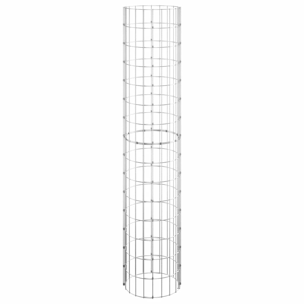 vidaXL Colonne de gabion ronde en acier galvanisé Ø30x150 cm