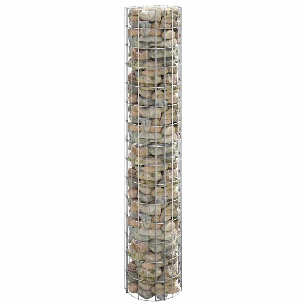 vidaXL Colonne de gabion ronde en acier galvanisé Ø30x150 cm