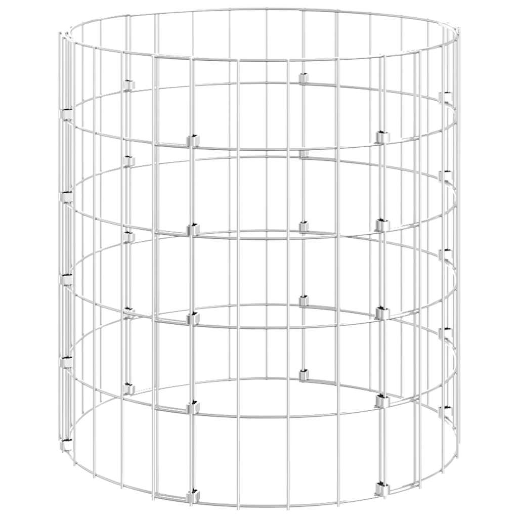 vidaXL Colonne de gabions ronde en acier galvanisé Ø50x50 cm