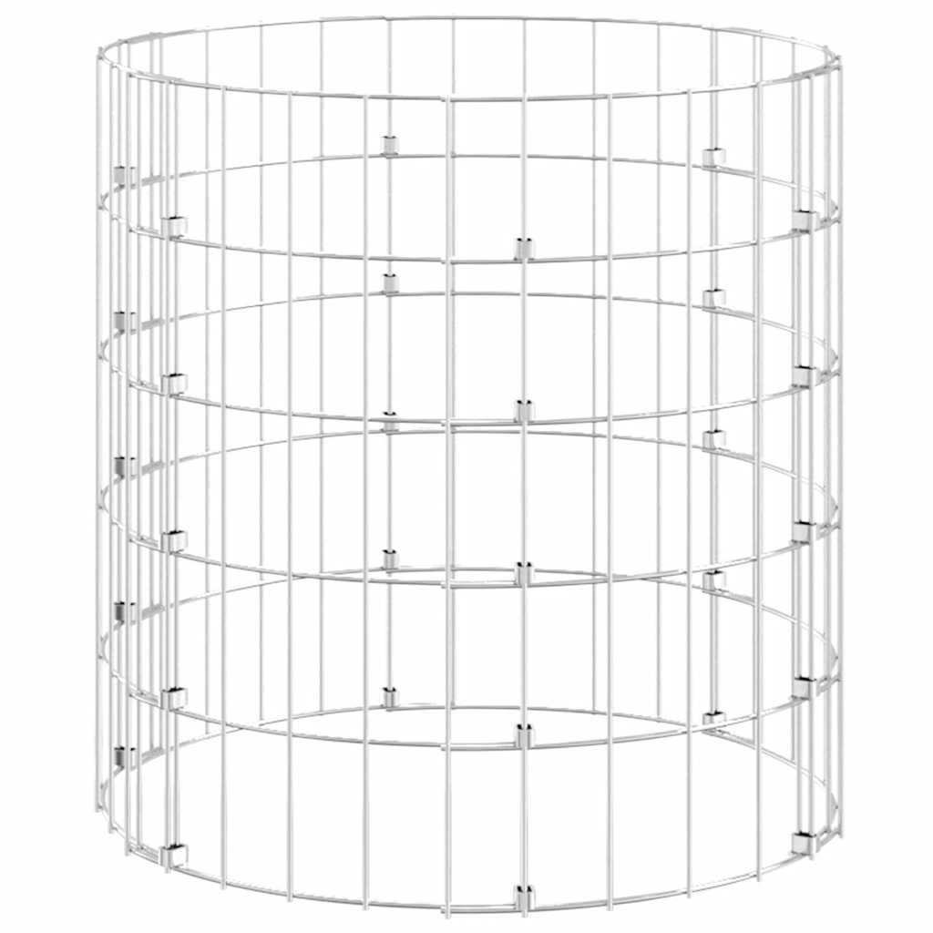vidaXL Colonne de gabions ronde en acier galvanisé Ø50x50 cm