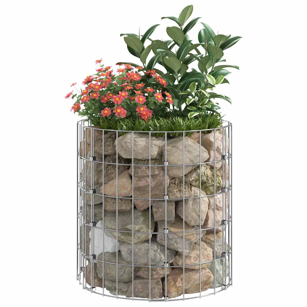 vidaXL Colonne de gabions ronde en acier galvanisé Ø50x50 cm